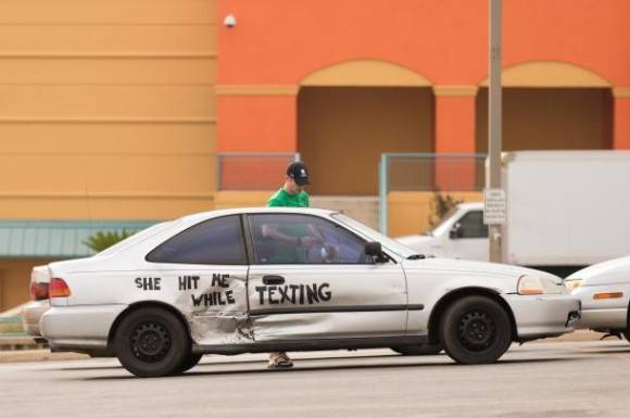Whenever I see a banged up car, I wonder what happened. This guy answered the question.