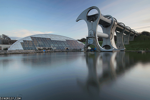 Falkirk Wheel – a boat lift in Scotland