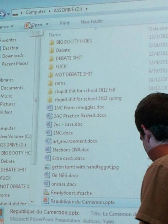 Don't forget to clean your flash drive before a presentation