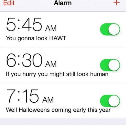 A friend showed me her wake up alarms.