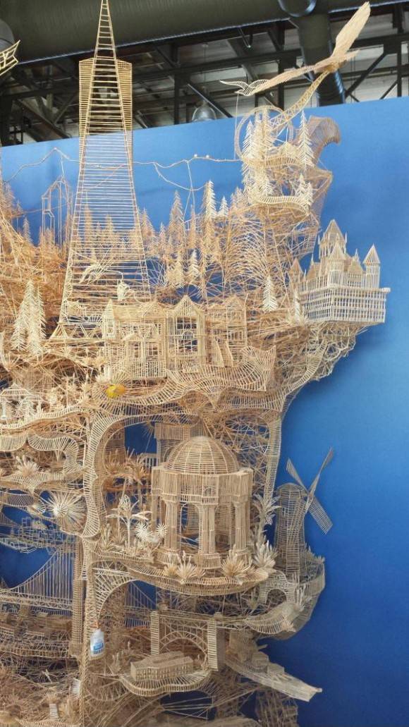 Nothing but toothpicks. Took 37 years to make..this is just a small part of it.