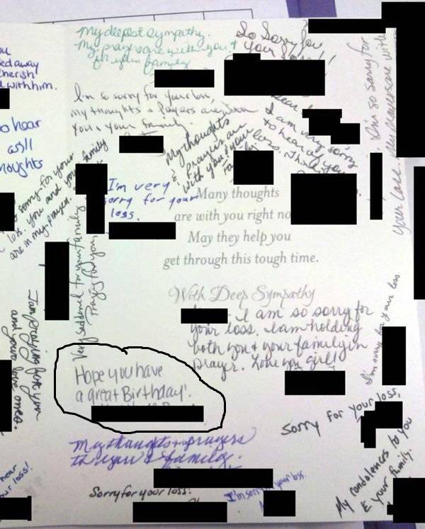 Someone didn't read the card...