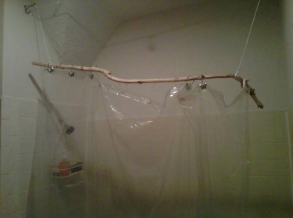 I broke our shower curtain rod last night while drunk and immediately went to the backyard and handcrafted a new one.