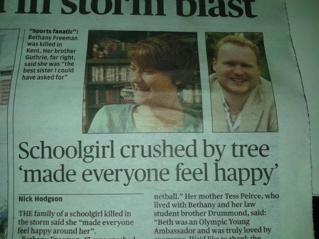 Rather unfortunate use of words in today's paper.