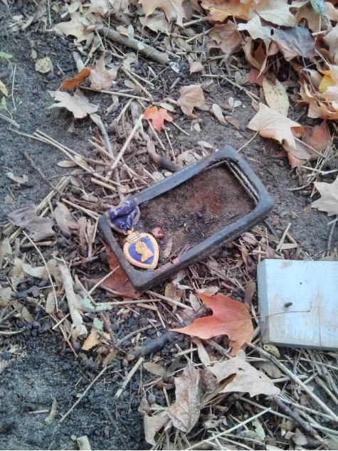 Not many people can say they’ve found a Purple Heart while raking leaves...