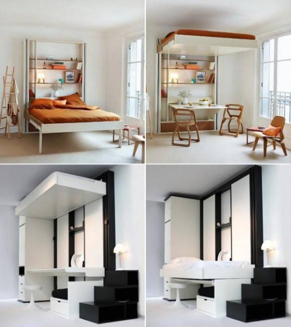 Elevator Beds Raise To The Ceiling For Extra Space
