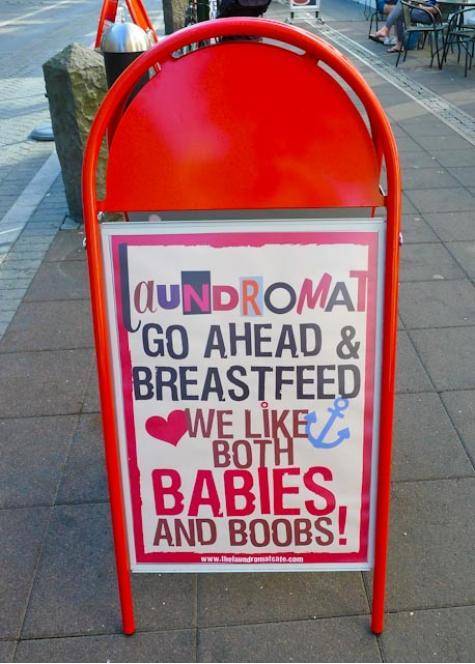 A sign outside the Laundromat Cafe, Reykjavik, Iceland
