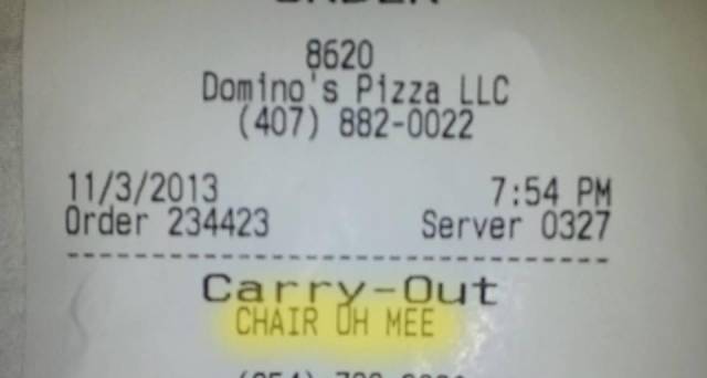 My friend's name is Jeremy. Thank you, Domino's.