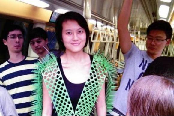 A Spiked Vest to keep the commuters away