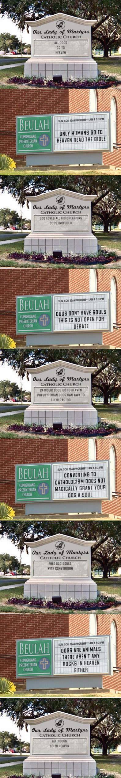 Church sign debates