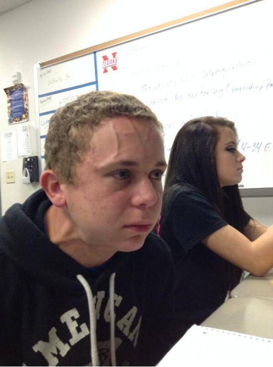 Trying to hold a fart next to a cute girl in class