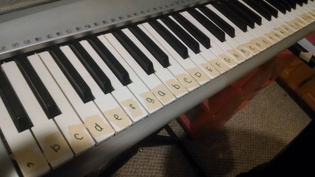 My sister is learning piano..She can't figure out why all the sheet music songs don't sound right