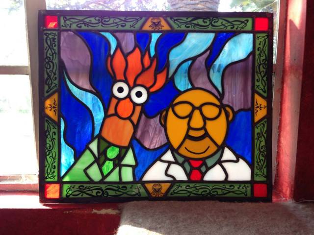 My friend makes stained glass and just created this masterpiece. Mee-mee-mee mee!