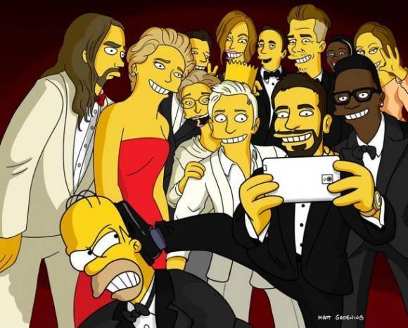 The Simpsons' take on the Oscar Selfie