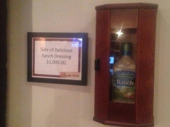 For those of you that like to dip their pizza in Ranch. Saw this at a dallas pizza restaurant.