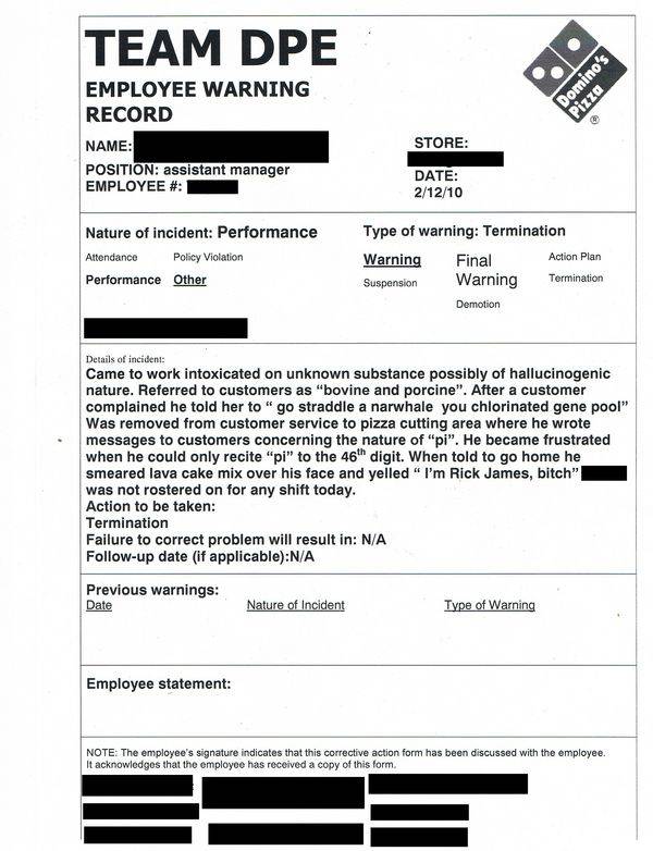 Must have been a VERY interesting shift!