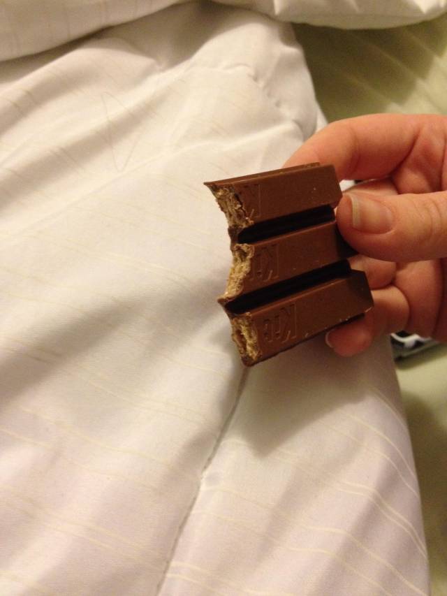Anyone know a good divorce lawyer? I just saw my wife eat a KitKat.