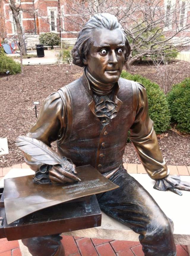Thomas Jefferson has never looked so surprised!