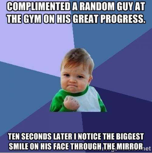 Two months ago a really obese guy started working out. Two months with hard work later the weight loss is visible, still obese, but he will get there. Hopefully it gave him some motivation.