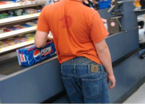 Is he stealing those jeans?
