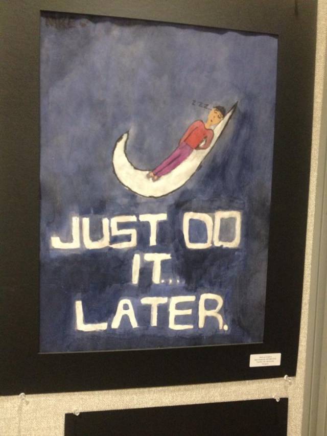 My community college hosts an elementary school art show every year, and I can just tell the kid who did this is going places.