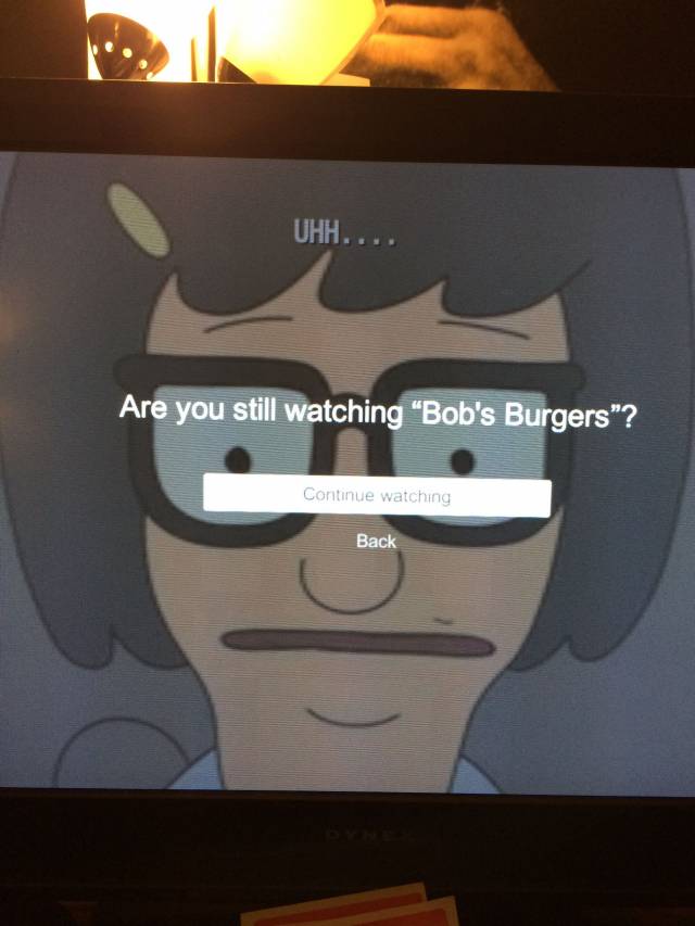 I dozed off watching Bob's Burgers on Netflix... woke up to this