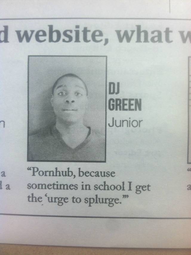 My school news paper asked 
