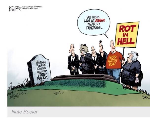 The funeral of the Westboro Baptist Church founder.