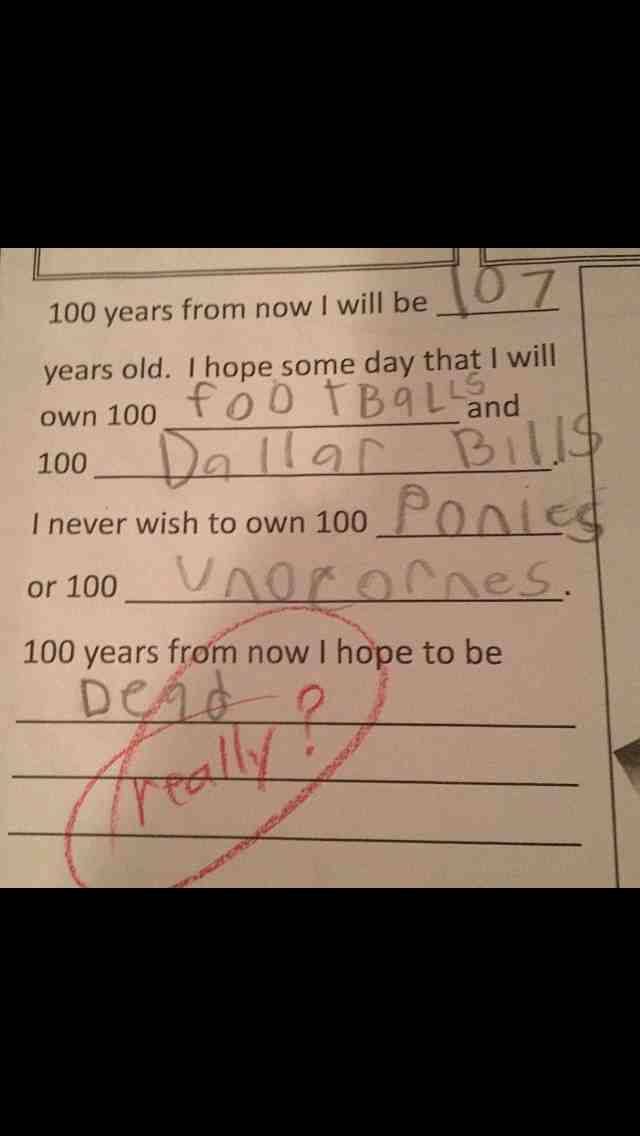 my seven year old cousin's mom posted this on Facebook