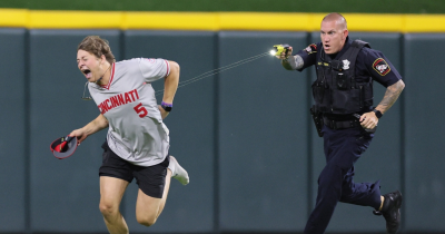 Streaker Tased As He Runs Onto Field And Interrupts Baseball Game